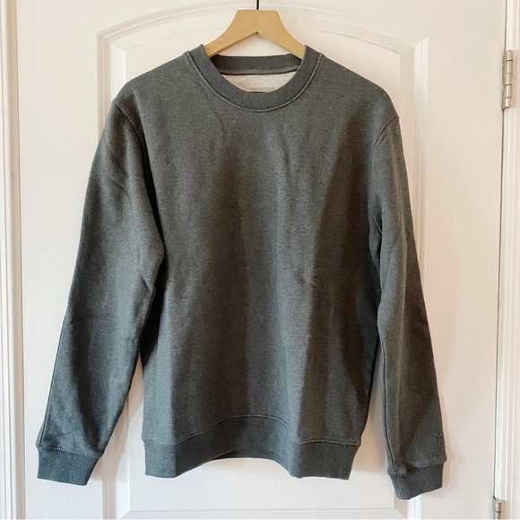 EVERLANE The Track Crewneck Sweatshirt Dark Heather Gray NWT - Picture 2 of 11